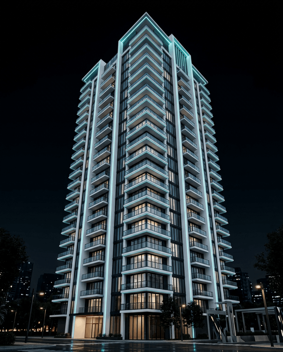 Modern Apartments: Well-connected homes for families and professionals.